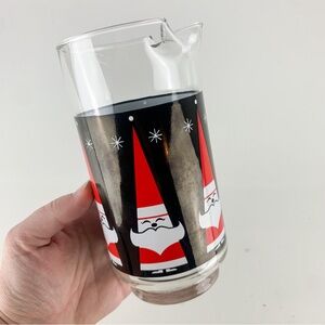 Vintage MCM Libbey Holt Howard Atomic Santa Glass Cocktail Pitcher Shaker Black